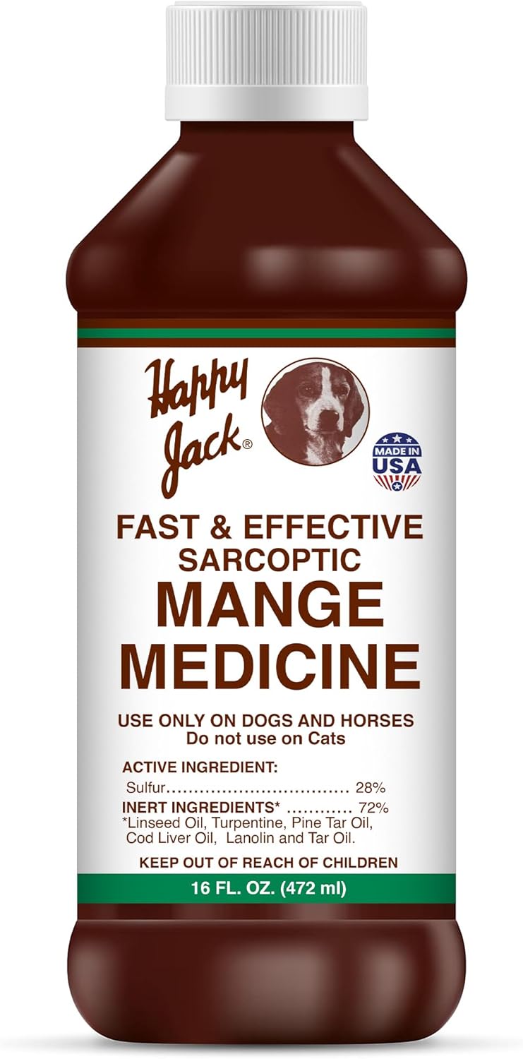 HAPPY JACK Mange Medicine & Treatment for Dogs & Horses, 16 oz