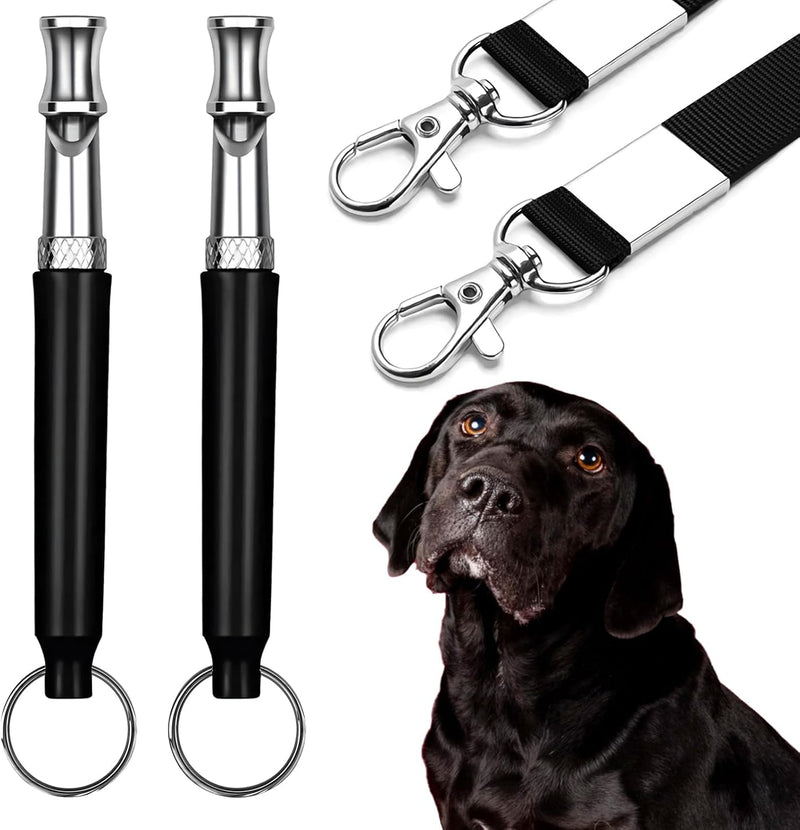 2-Pack Adjustable Ultrasonic Dog Whistle, Barking Control & Recall Training