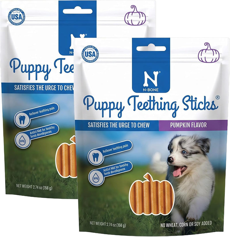 N-Bone Puppy Teething Sticks Variety Pack, Chicken & Pumpkin & Peanut Butter Flavor