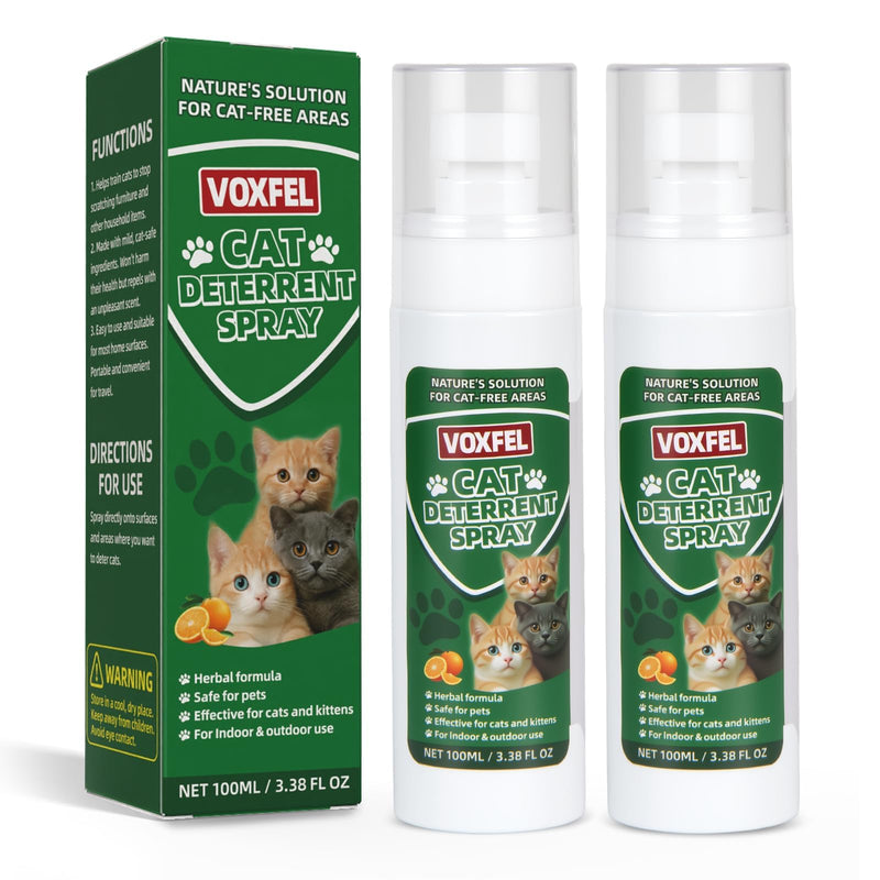 VOXFEL Citrus Cat Deterrent Spray: Bitter No-Scratch Formula for Multi-Surface Use - Indoor & Outdoor Cat Repellent Spray for Furniture