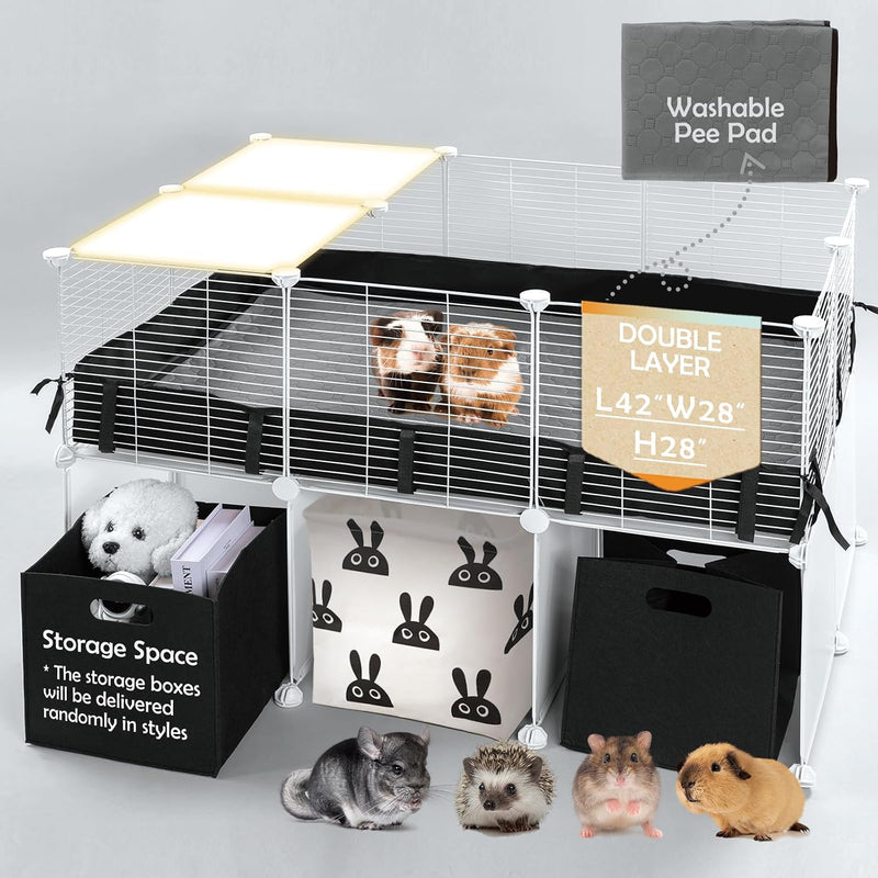 MEEXPAWS Guinea Pig Cages Small Animal Playpen Large 42