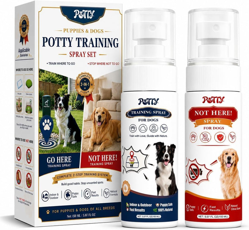Potty Training Spray for Dogs, Premium Go Here Puppy Training Aid for Housebreaking, Indoor & Outdoor Dog Pee Attractant