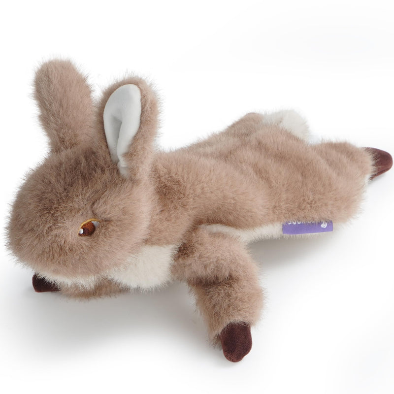 Fuzzwoof No-Stuffing Bunny Squeaky Dog Toy, Cute Plush Puppy Teething Toy to Keep Them Busy, Rabbit Interactive Tug of War & Dental Chew for Small Medium Large Dogs