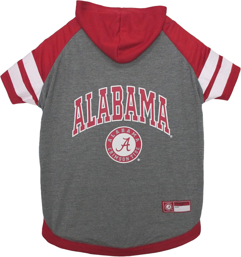 NCAA Alabama Crimson Tide Hoodie for Dogs & Cats, Small Collegiate Licensed Dog Hoody Tee Shirt. Sports Hoody T-Shirt fo