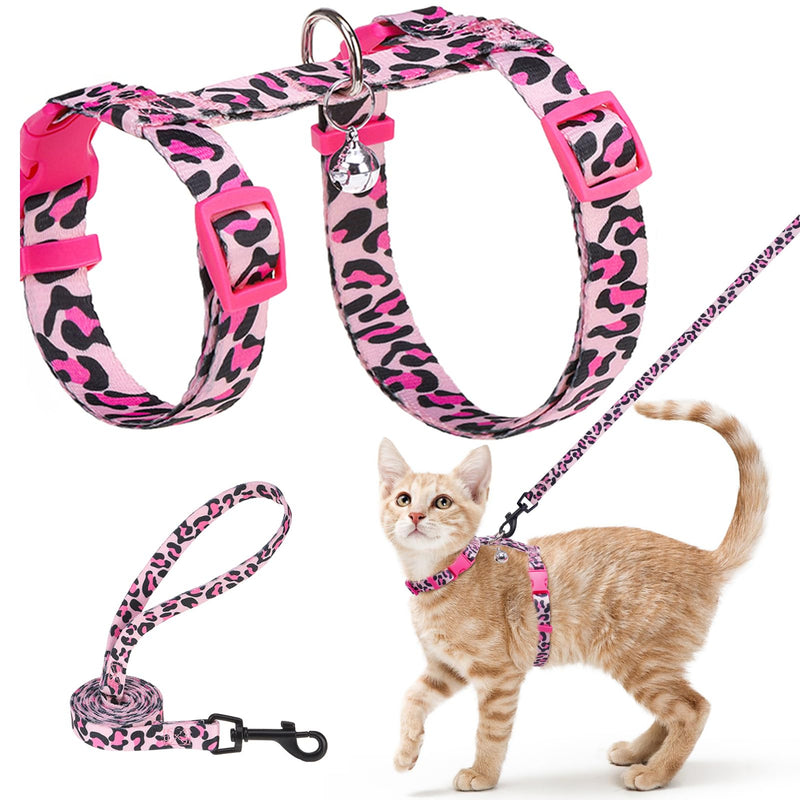 BEAUTYZOO Cat Harness and Leash Set Escape Proof for Walking, Kitten Soft Adjustable Vest Harnesses for Small Medium Large Cats, Easy Control Breathable Plaid Ribbon Nylon for Outdoor Indoor Use