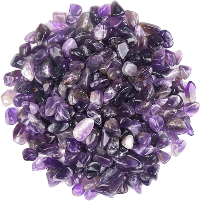 WAYBER 1 Lb/460g Natural Purple Amethyst Quartz Crystal Stones Irregular Decorative Pebble Rock Sand for Aquarium/Fish T