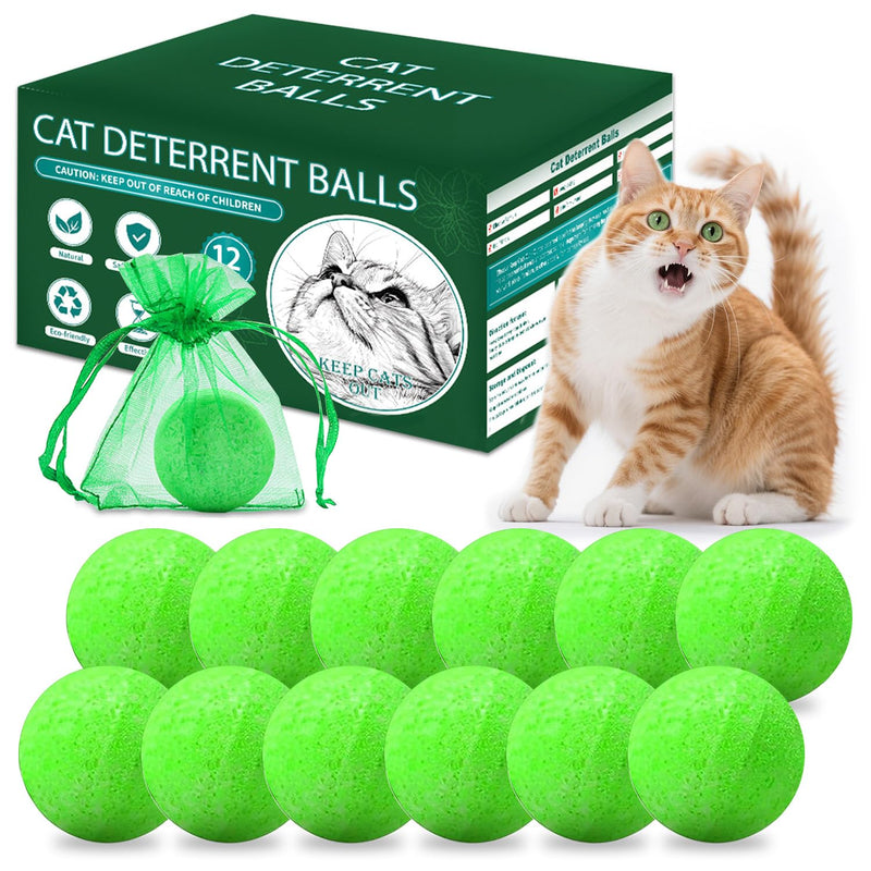 QUSUKO Cat Repellent Outdoor to Keep Cats Away (12Pack) Natural Peppermint Oil Cat Deterrent Outdoor and Indoor (Dull Green)