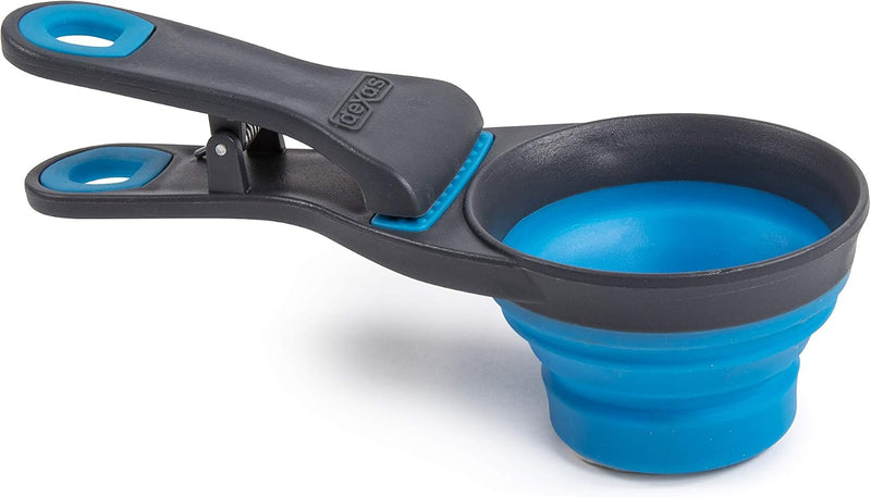 Dexas Popware for Pets Collapsible Klip Scoop, 3-in-1 Pet Food Scoop, Measuring Cup and Bag Clip