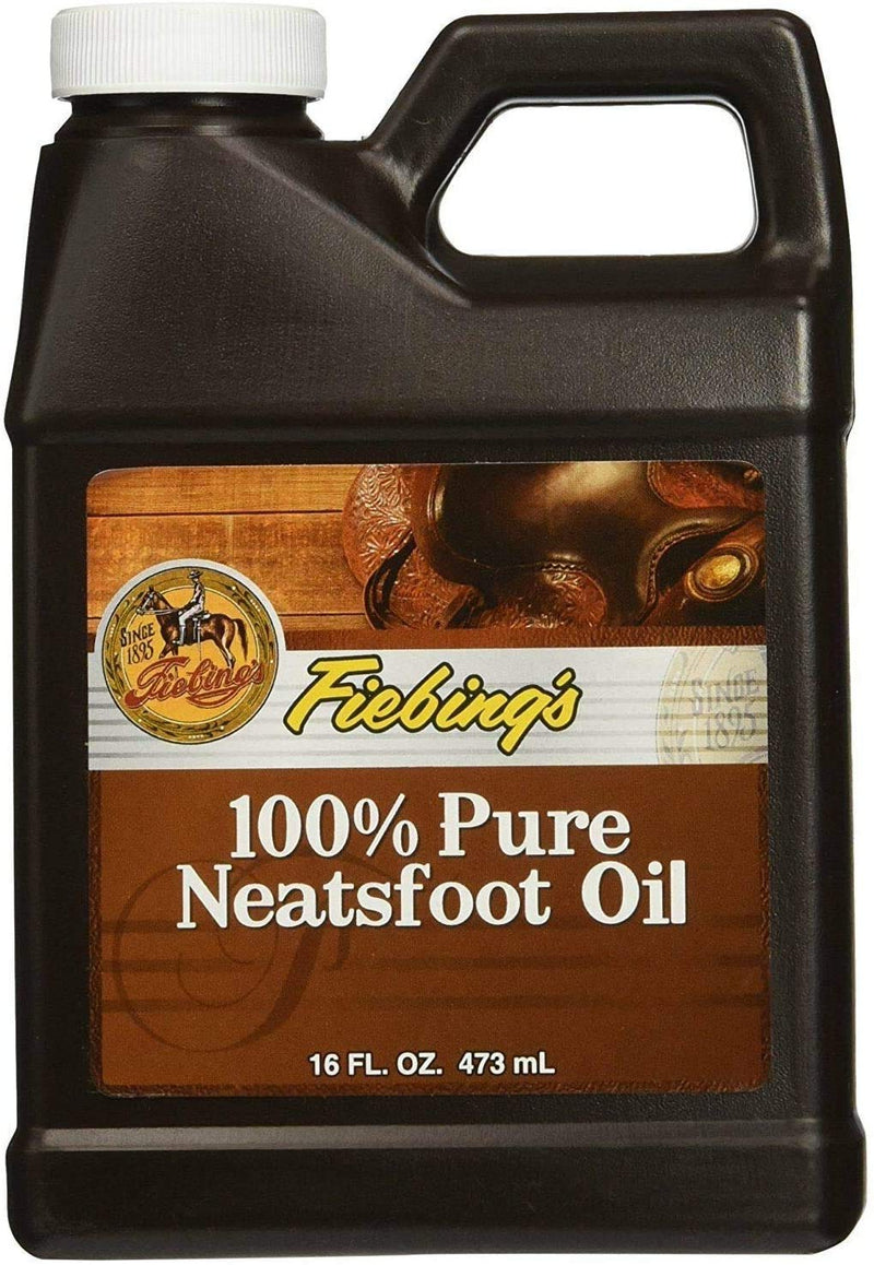 Fiebing's 100% Pure Neatsfoot Oil 16oz - Natural Leather Preservative - Great for Boots, Baseball Gloves, Saddles and Mo