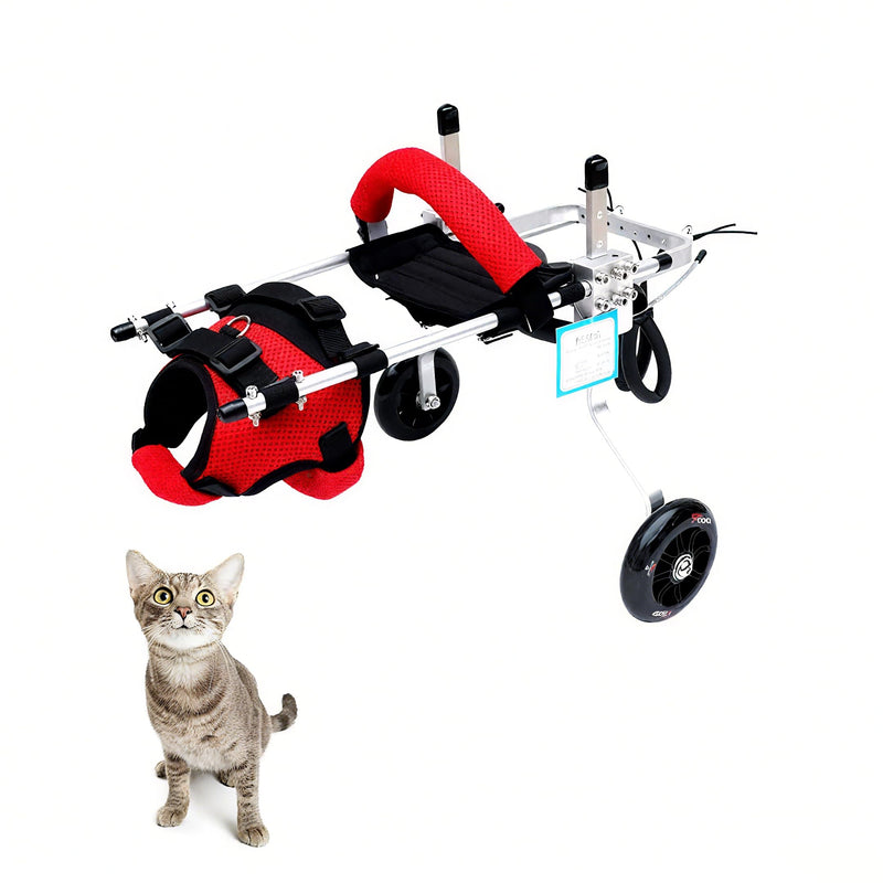 TOSPHU Cat Wheelchair Adjustable 2 Wheels Pet Wheelchair Lightweight Cat Support Wheels for Rehabilitation Aid for the Back Legs of Aging, Arthritic, Injured, Disabled, Weak Cats/Pets (XS)