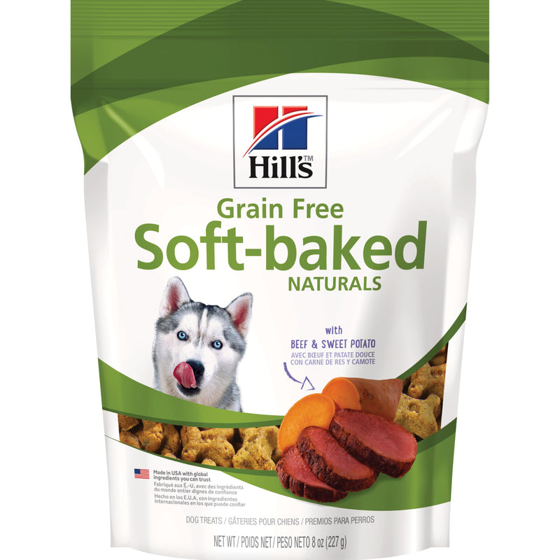 Hill's Grain Free Soft-Baked Naturals Dog Treats, Beef & Sweet Potato, 8 oz. Bag