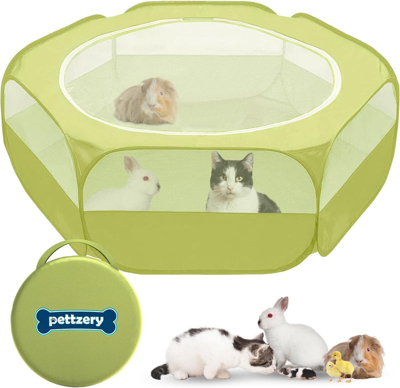 Small Animal Playpen with Zippered Top, Portable Waterproof Pet Cage (47