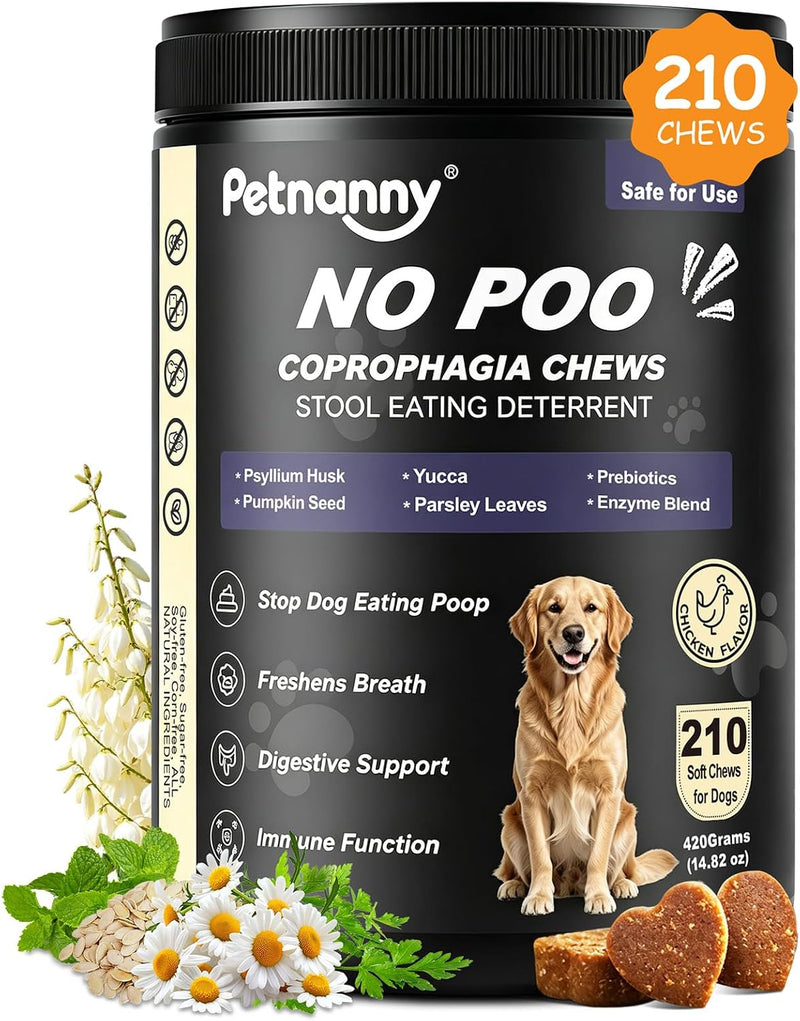 Petnanny No Poo Chews for Dogs - Stool Eating Deterrent with Prebiotics