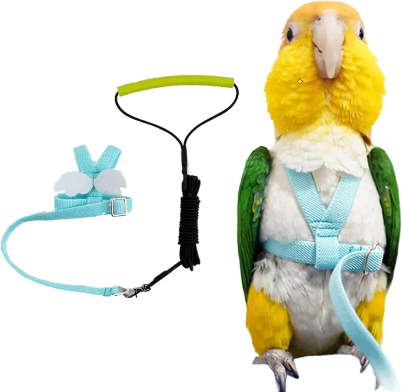 Pet Parrot Bird Harness Leash Adjustable Bird Flying Harness Traction Rope with Cute Wing for Parrots Pigeons Budgerigar