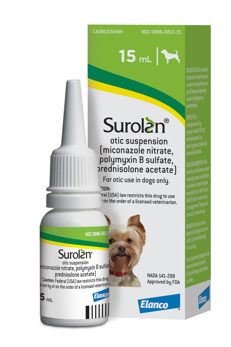Surolan Otic Suspension for Dogs, 15 mL