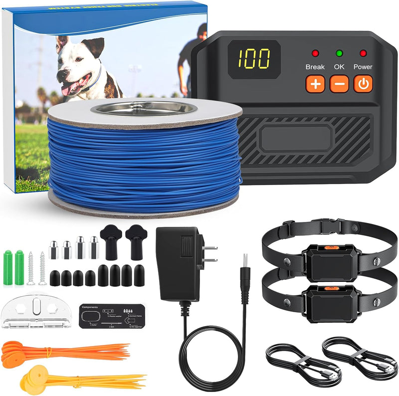 AOZOOM Electric Fence for Dog,2026 Underground Dog Fence System,2 x Collar