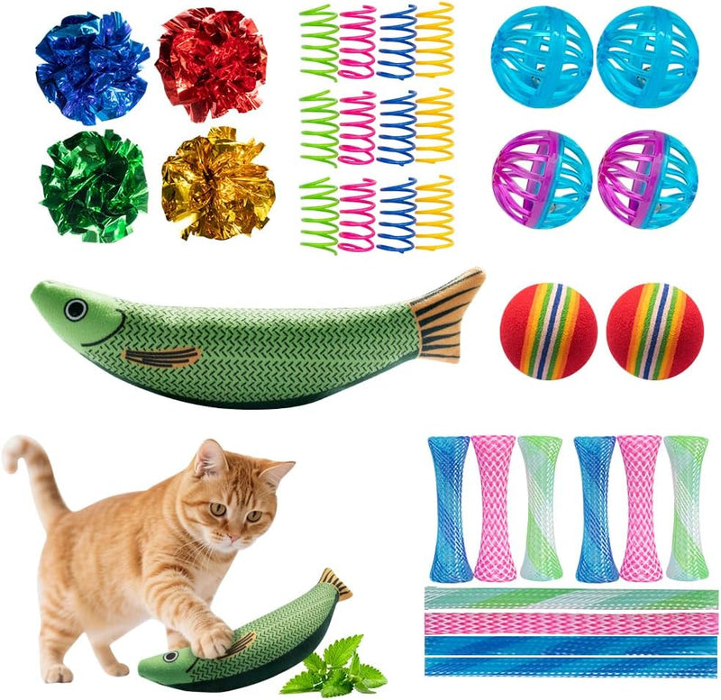 33-Pack Cat Toys for Indoor Cats & Kittens, Interactive Cat Toy