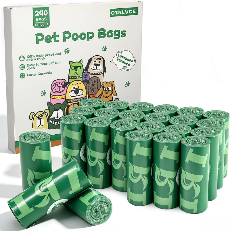 24 Rolls 240 Coreless Dog Poo Bags,Thick Dog Waste Bags for Walks