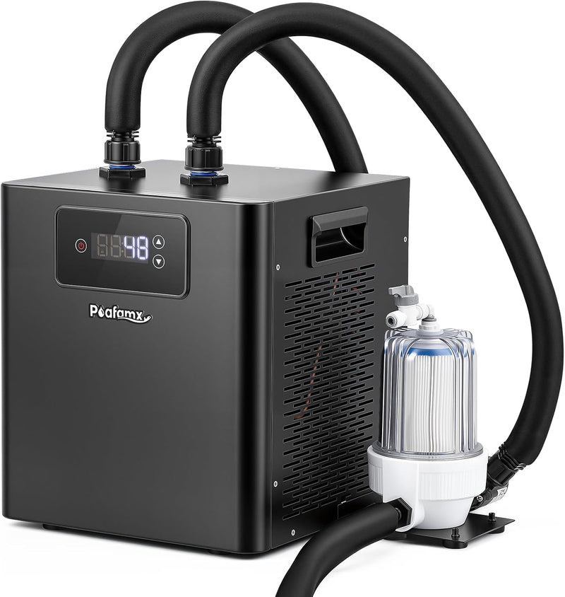 Poafamx Ice Bath Chiller 1/3 HP with External Filter & Water Pump Hoses