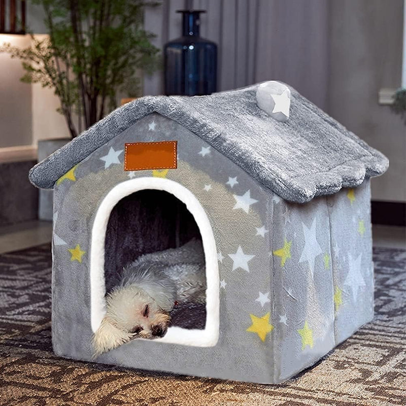 BXEBUI Dog House Indoor Memory Sponge, Foldable Dog House Kennel Bed Mat with Cushion for Small Medium Large Dogs Cats,