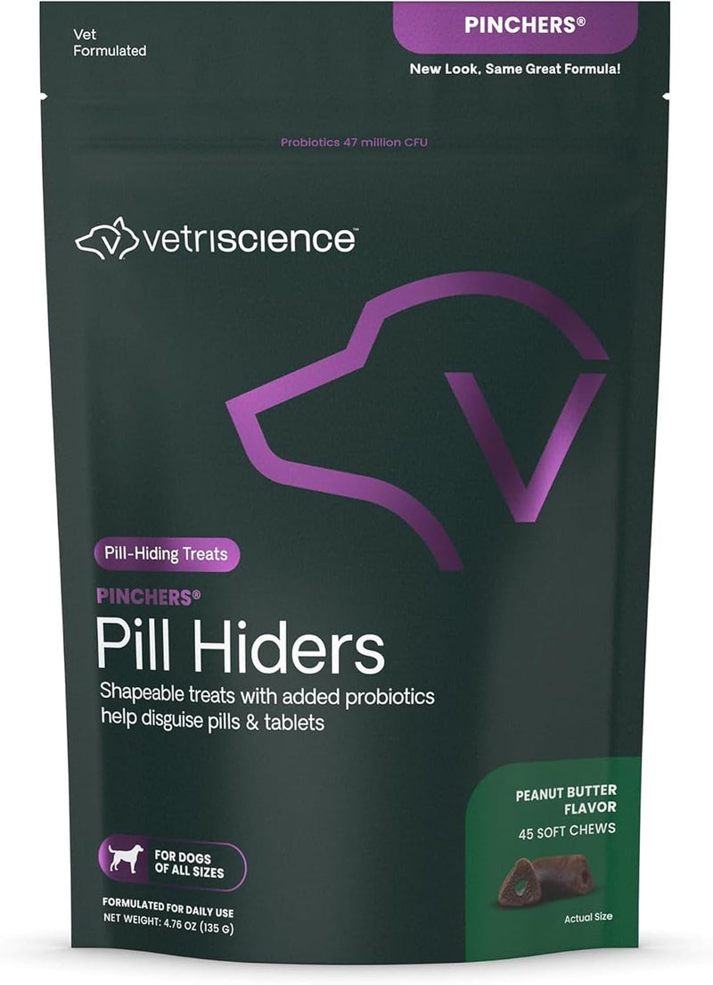 VetriScience Pinchers Pill Hiders for Dogs, Peanut Butter, 45 Count