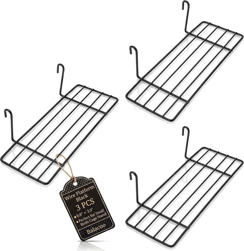 Balacoo 3 Pcs Bird Cage Stand: Metal Bird Wire Platform - Parrot Grid Perch for Cage - Portable Small Animals Training Stand for Budgie, Parakeet, Cockatiel, Hamster
