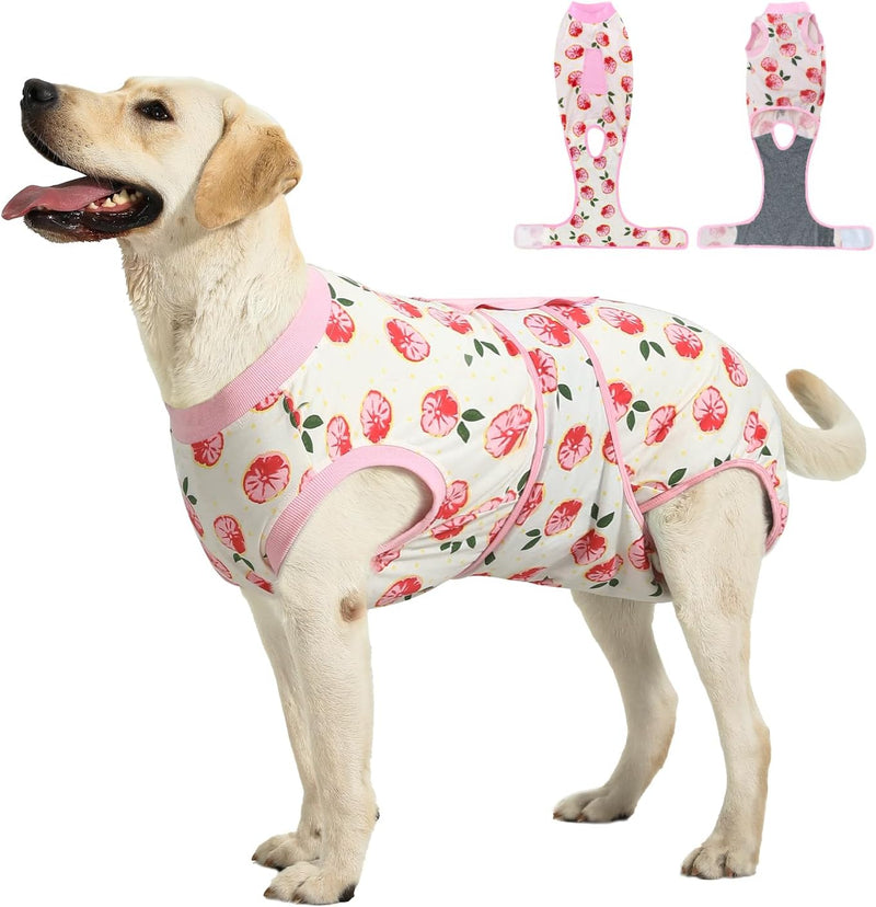 Recovery Suit for Dogs Cats After Surgery, Cone Alternative, Pink, L