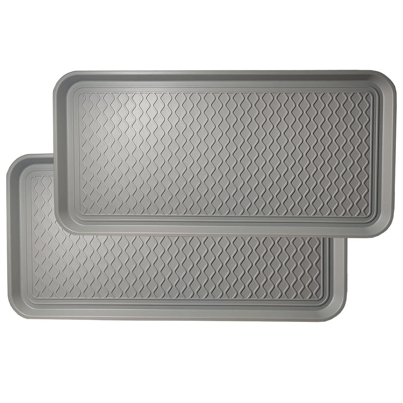 Large Multifunctional Boot Tray 2 Pack Boot Mat Washable Indoor or Outdoor Tray Mat Doormats for Shoes Boots Plants Pots Paint Tins Pet Bowls Car Storage, 30 x 15 x 1.2 Inches