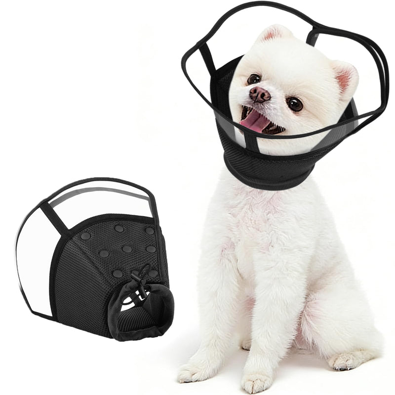Kuoser Small Dog Cone Collar After Surgery, Soft Cone for Dogs to Stop Licking, Breathable Pet Recovery Collar Comfortable Elizabethan Collars, Adjustable Protective Dog Cones for Small Dogs, Black S