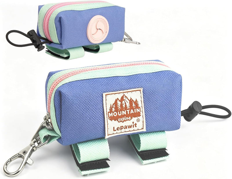 Dog Poop Bag Holder for Leash, Large-Capacity Canvas Pouch, Purple
