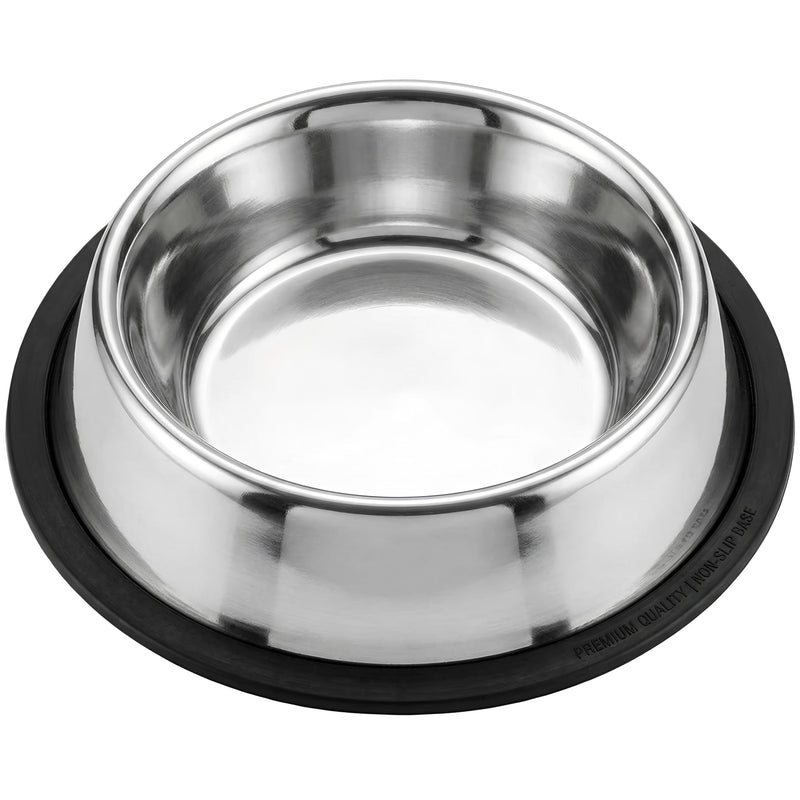 Loving Pets Stainless Steel Non-Tip Dog Bowl – Heavy Duty No Spill Dog Bowl with Removable Rubber Base – Durable, Non-Skid Stainless Steel Dog Food Bowl & Dog Water