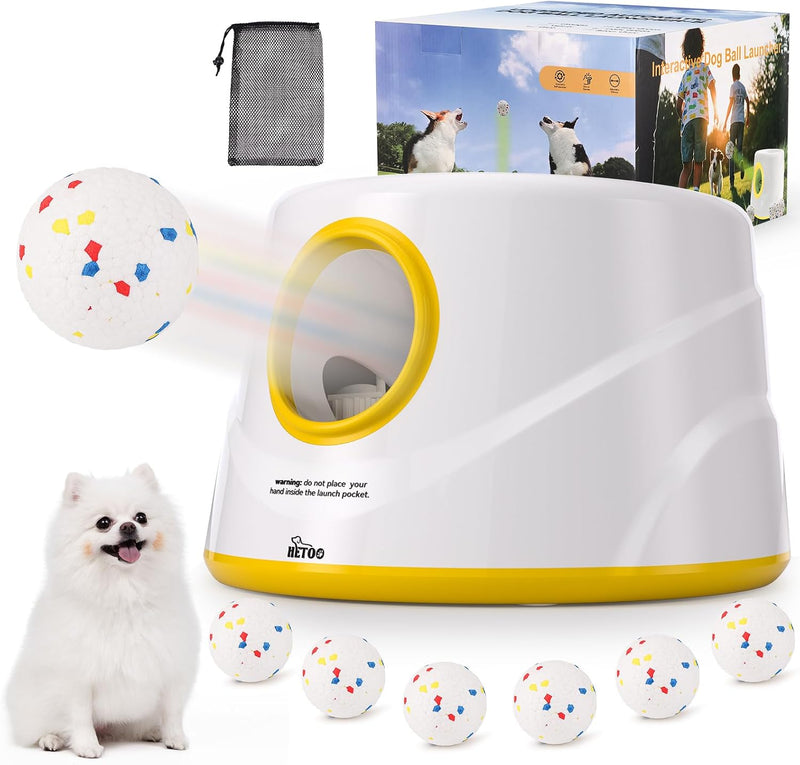 HETOO Automatic Dog Ball Launcher, Dog Ball Thrower, Interactive Dog Toys