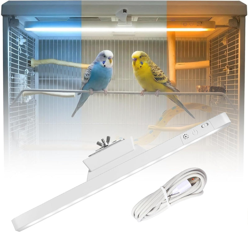 Bird Cage LED Light 3 Color Modes, USB Rechargeable, Adjustable Brightness