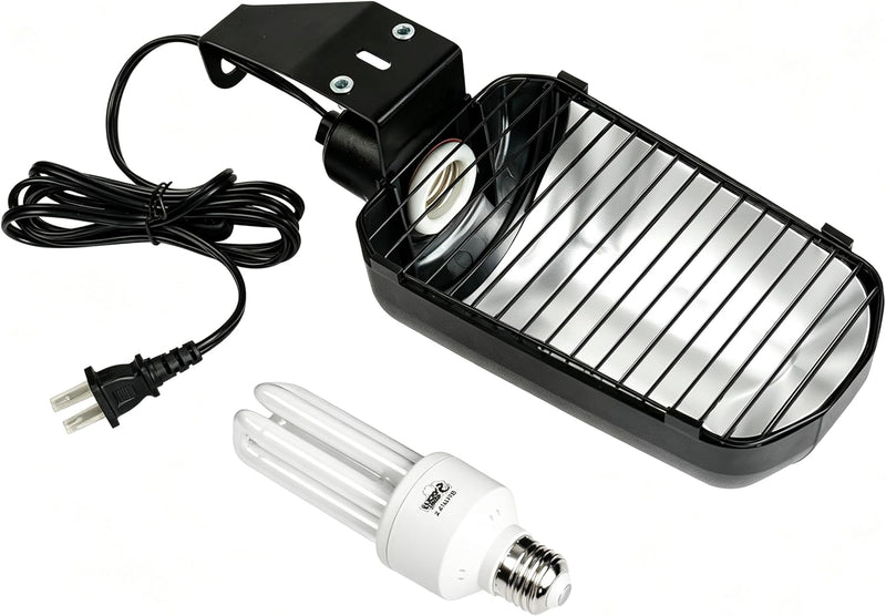 LUCKY HERP Bird Cage Lighting Fixture Combo Kit, Avian Sun Lamp Fixture with 20W 2.4 UVB UVA Compact Flourescent Bird La