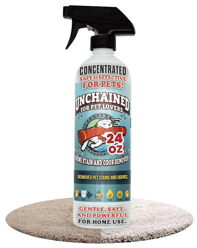 TRUCK MOUNT FORUMS Unchained Pet Urine Stain & Odor Remover Spray – Oxygen-Based Cleaner, Professional Strength for Carpets, Concrete, Furniture, Upholstery – 24oz