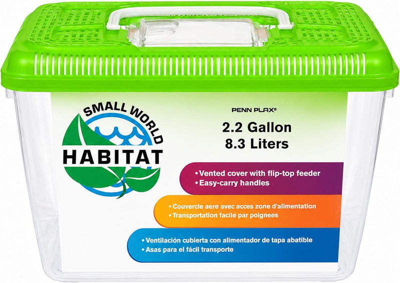Penn-Plax Small World Habitat – Portable Clear and Transparent Plastic Tank – Excellent for Small Critters and Creatures