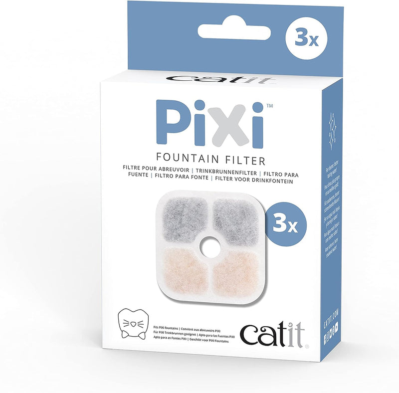 Catit PIXI Cat Drinking Fountain Original Filter, 3-Pack, White