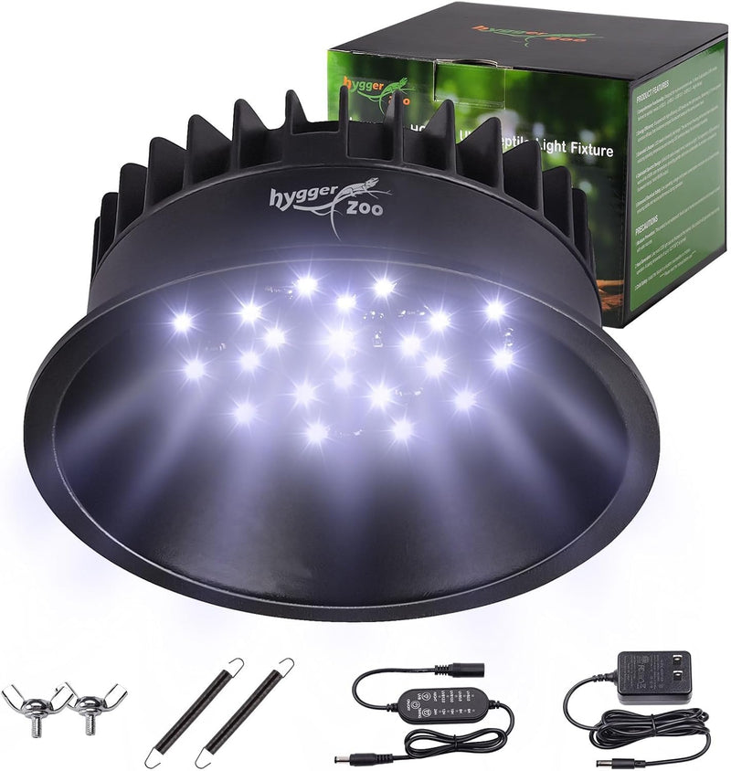 UVB Light for Reptiles, UVA UVB Reptile Light Fixture with Timer LED UVB Bulb for Bearded Dragon Gecko Turtle Chameleon