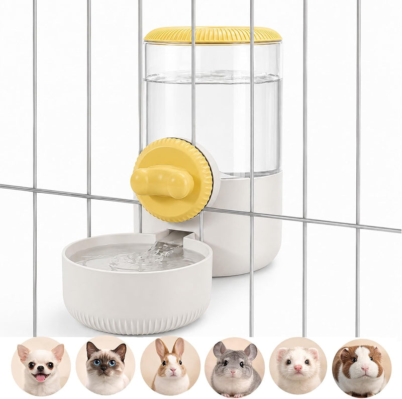34 oz Cage-Hanging Gravity Water Bowl & Pet Water Dispenser