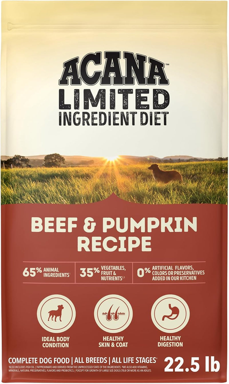 ACANA Singles Limited Ingredient High Protein Dry Dog Food Beef 22.5lb Bag