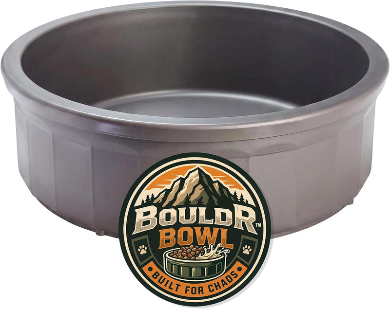 Pet Crock Bowl โ Thick Durable Plastic Non-Tip Food & Water Dish for Dogs, Cats & Small Animals โ Indoor/Outdoor โ Chew