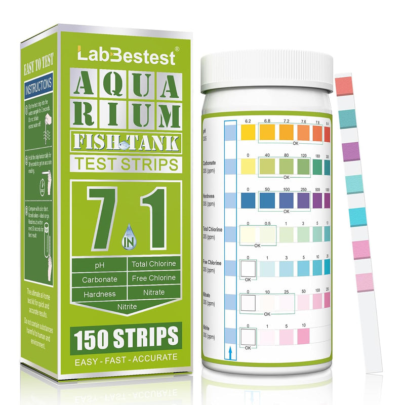Aquarium Test Strips Fish Tank Pond Water Testing Kit (7-Way)