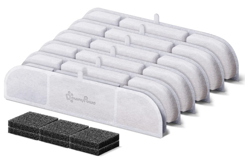 DownyPaws 6 Packs Replacement Filters for Battery Operated Cat Water Fountain DPWFP6, 3 Months Set of Replacement Filters