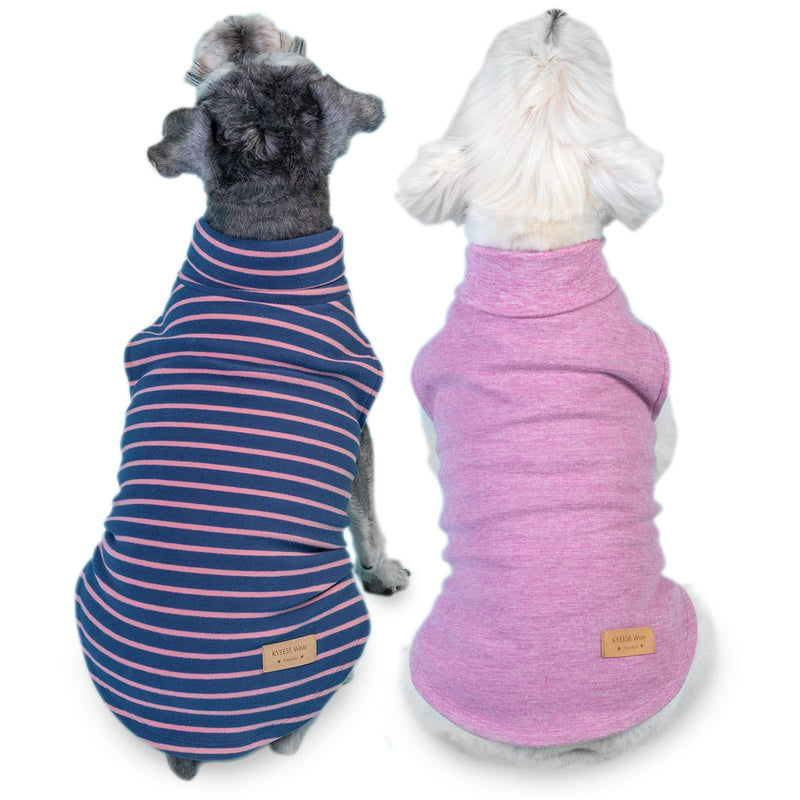 KYEESE 2Pack Dog Sweater Soft Dogs Clothes Warm Pets Clothes Turtleneck Pets Coats Dog Sweaters for Small Dogs Girl Pullover Small Pet Sweaters Stretchy Pet Sweatshirt