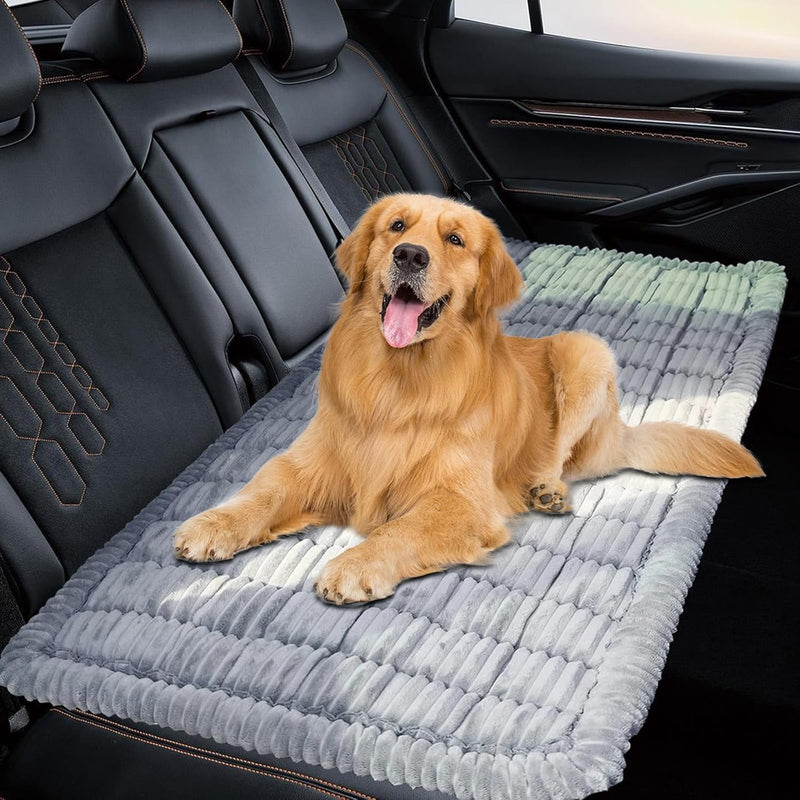 QPK Dog Bed for Car Back Seat Non-Slip, Backseat Dog Bed Mat for Backseat Extenders, Pet Car Blanket Seat Cover for SUVs Trucks Sedans, Soft Machine Washable Travel Dog Bed (51