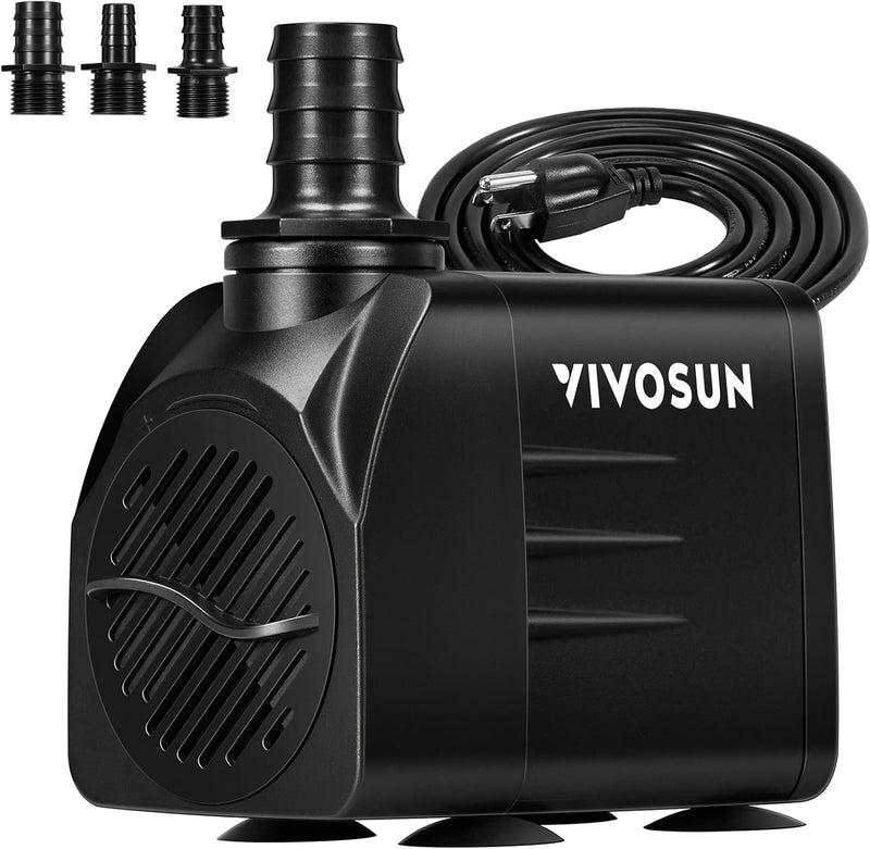 VIVOSUN 660GPH Submersible Fountain Water Pump for Pond, Aquarium, Statuary