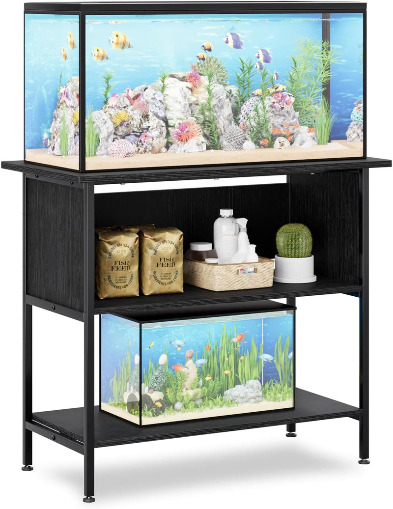 APPOLYN 40-50 Gal 3-Tier Aquarium Stand Fish Tank Stand, Black