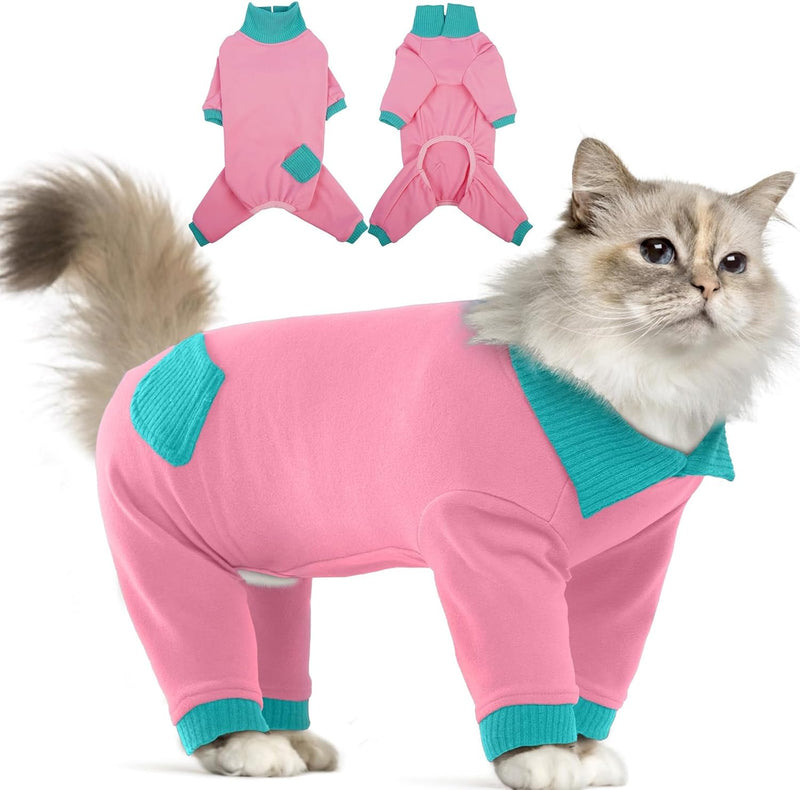 T'CHAQUE Sticky Hair Cat Clothes, Professional Recovery Suit for Cats, Anti-Shedding Shirt Outfit, Soft Pajamas for Kitt