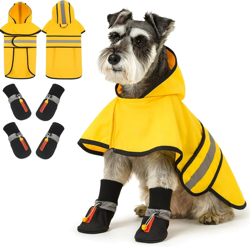 Waterproof Dog Raincoat Shoes 10-22lbs, Poncho