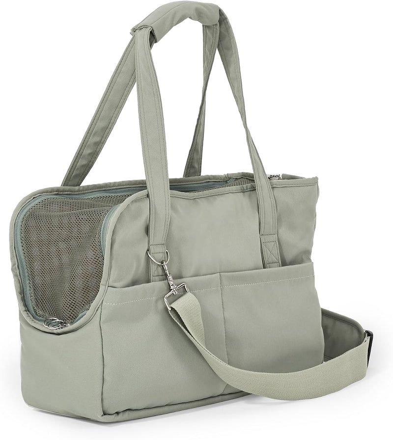 Pet Dog Casual Crossbody Bag, Hands-Free One Shoulder Soft Edged Pet Bag, Fully Open Sunroof Cover with Mesh Window and